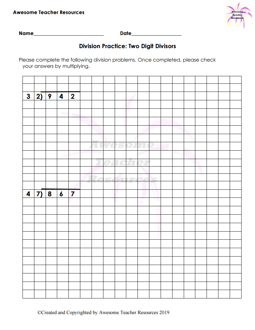 Division Worksheets Division Worksheets Worksheets Teacher Resources