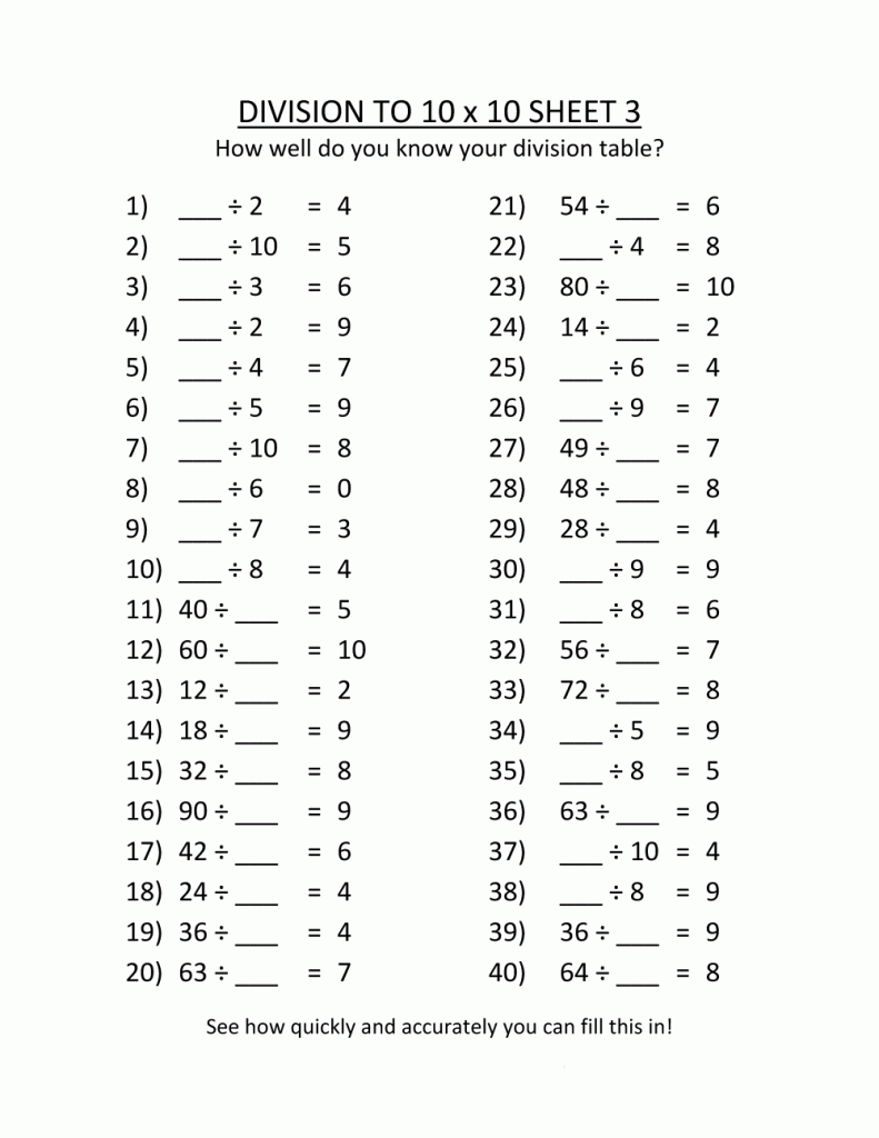 Division Year 4 Maths Worksheets Pdf Kidsworksheetfun