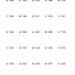 Four Digit By Two Digit Division With Remainders Worksheet With Answer