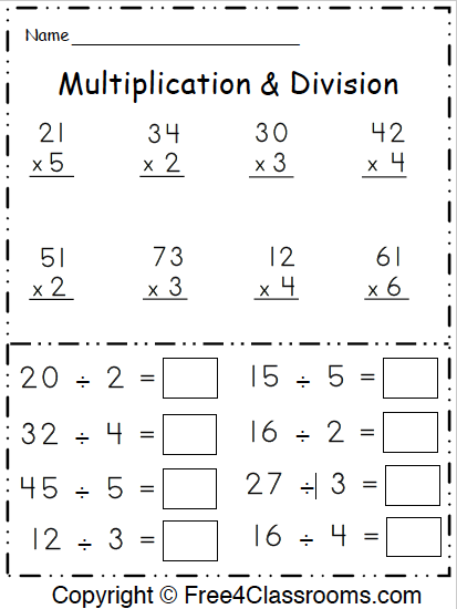 Free Multiplication Worksheets Free4Classrooms Multiplication 