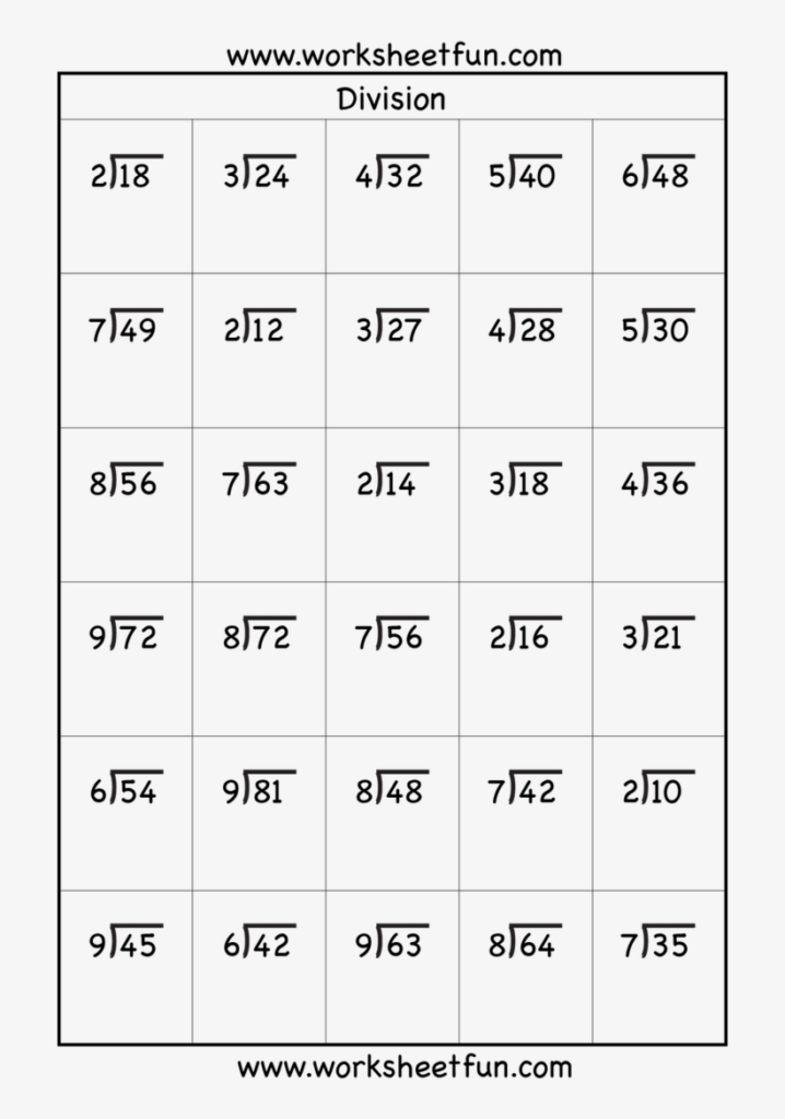 Grade 3 Math Worksheet Long Division With Remainders Within 1 100 K5 