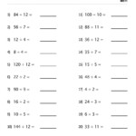 Individual Division Fact 12 A Division Drill Worksheets Printable