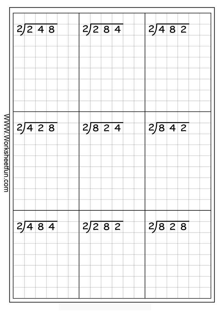 Long Division 3 Digits By 1 Digit No Remainder 20 Worksheets