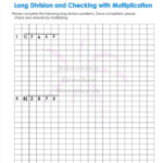 Long Division And Checking With Multiplication Worksheet 1