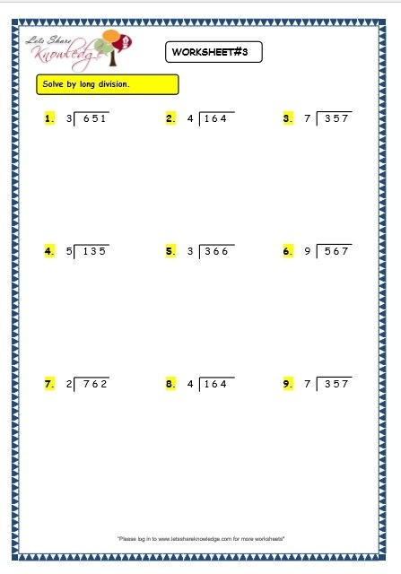 Long Division Remainder Worksheet 4 Long Division No Remainders 