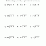 Long Division Worksheets For 5th Grade