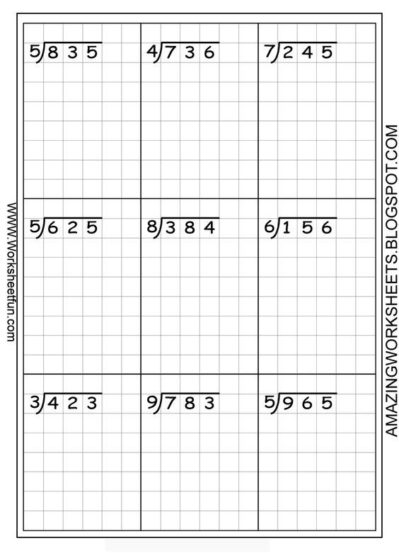 Long Division Worksheets Free Using Graph Paper Keeps The 