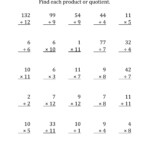 Mixed Multiplication And Division Facts Worksheet