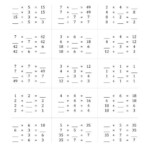 Multiplication And Division Relationships With Products To 49 A