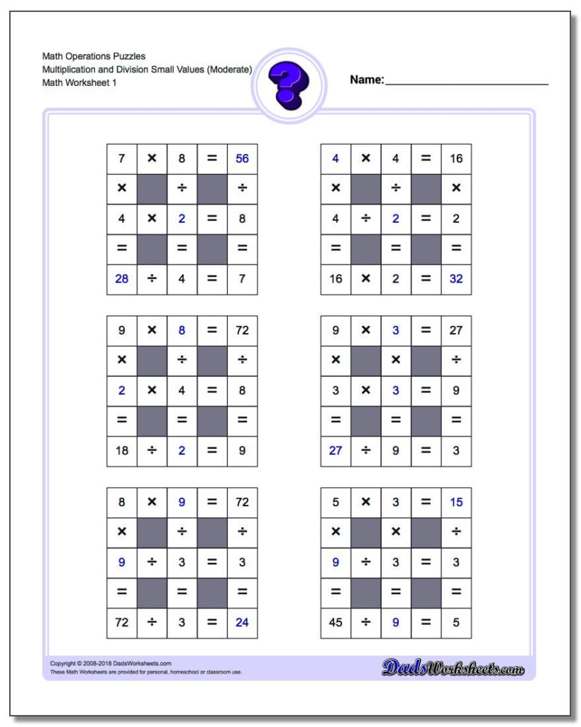 Multiplication And Division With Missing Values Small 