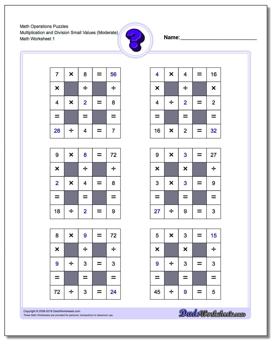 Multiplication And Division With Missing Values Small