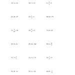 One Step Equations With Multiplication And Division Worksheet Times