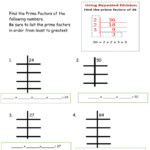 Prime Factorization Ladder Method Worksheet