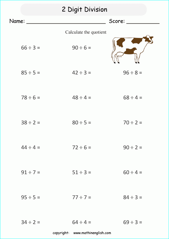 Printable Primary Math Worksheet For Math Grades 1 To 6 Based On The