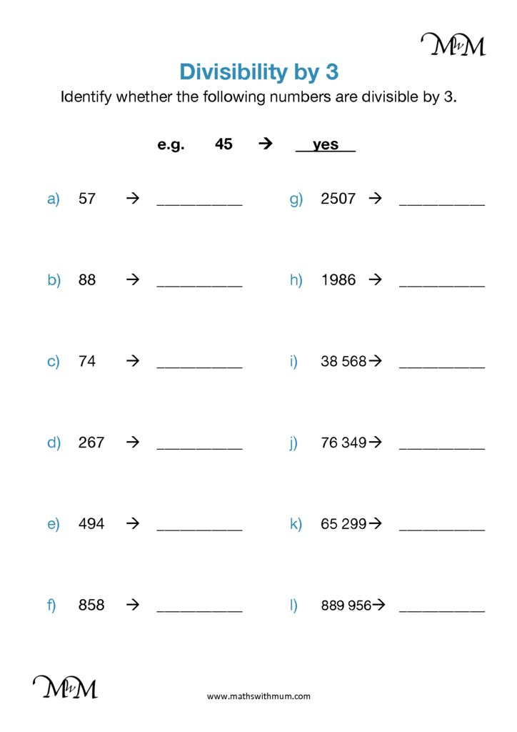 Rule For Divisibility By 3 Maths With Mum