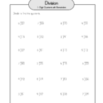 Short Division With Remainders Worksheets Free Download Goodimg co