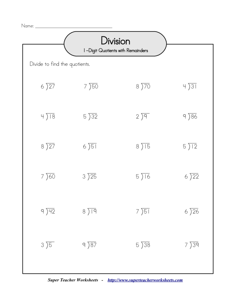  Short Division With Remainders Worksheets Free Download Goodimg co