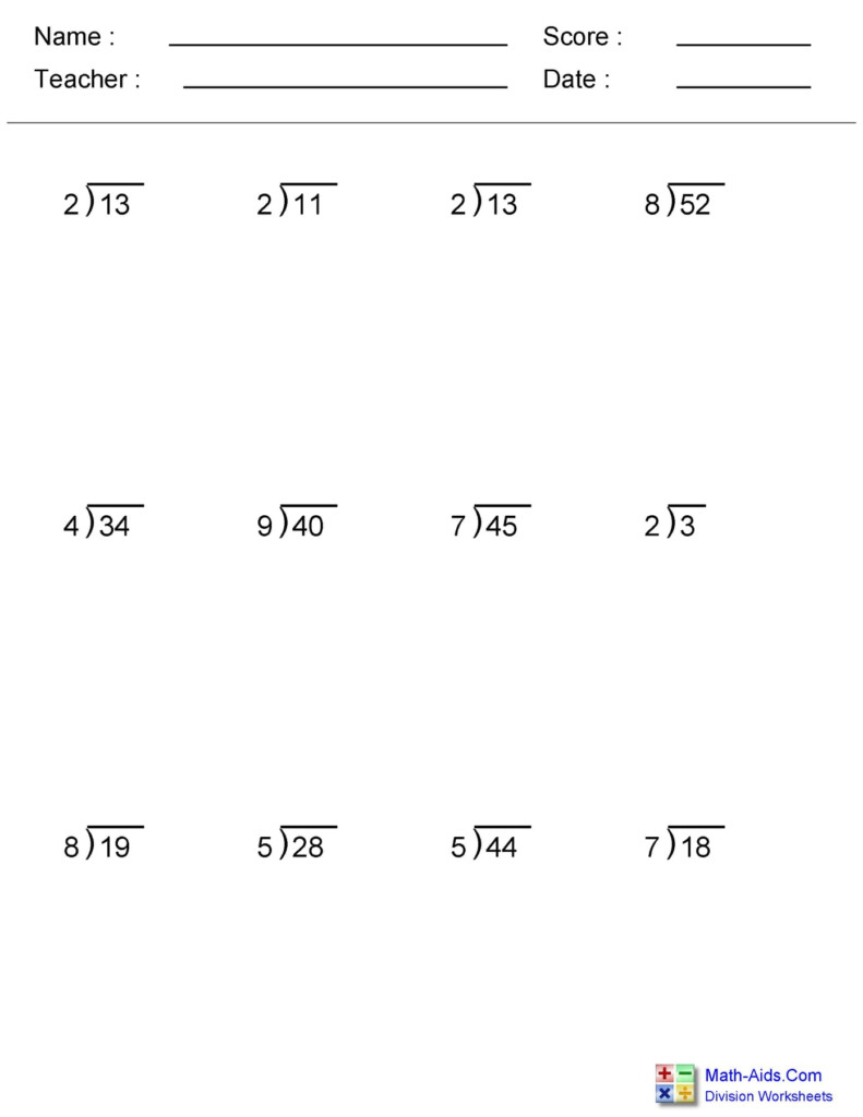 Simple Division Exercises Jerry Tompkin s English Worksheets