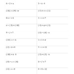 Solving One Step Equations Multiplication And Division Worksheet