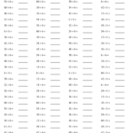 Vertically Arranged Division Facts To 100 A Vertical Division