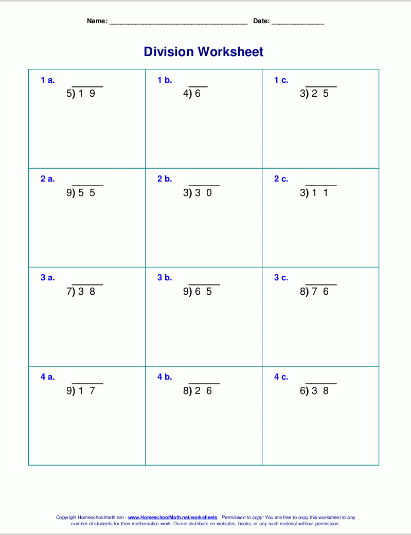 Worksheets For Division With Remainders