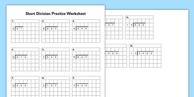 Years 3 6 Short Division Worksheets Teaching Resources