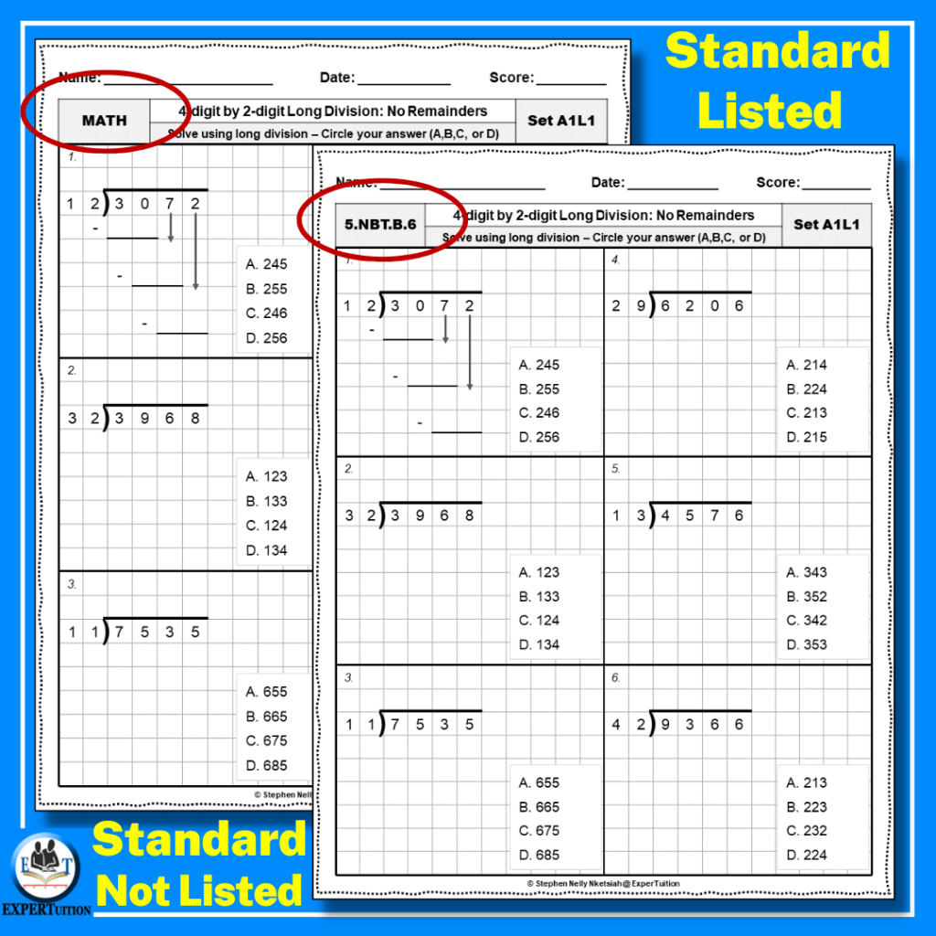 4 Digit By 2 Digit Long Division For Grade 5 Worksheets ExperTuition