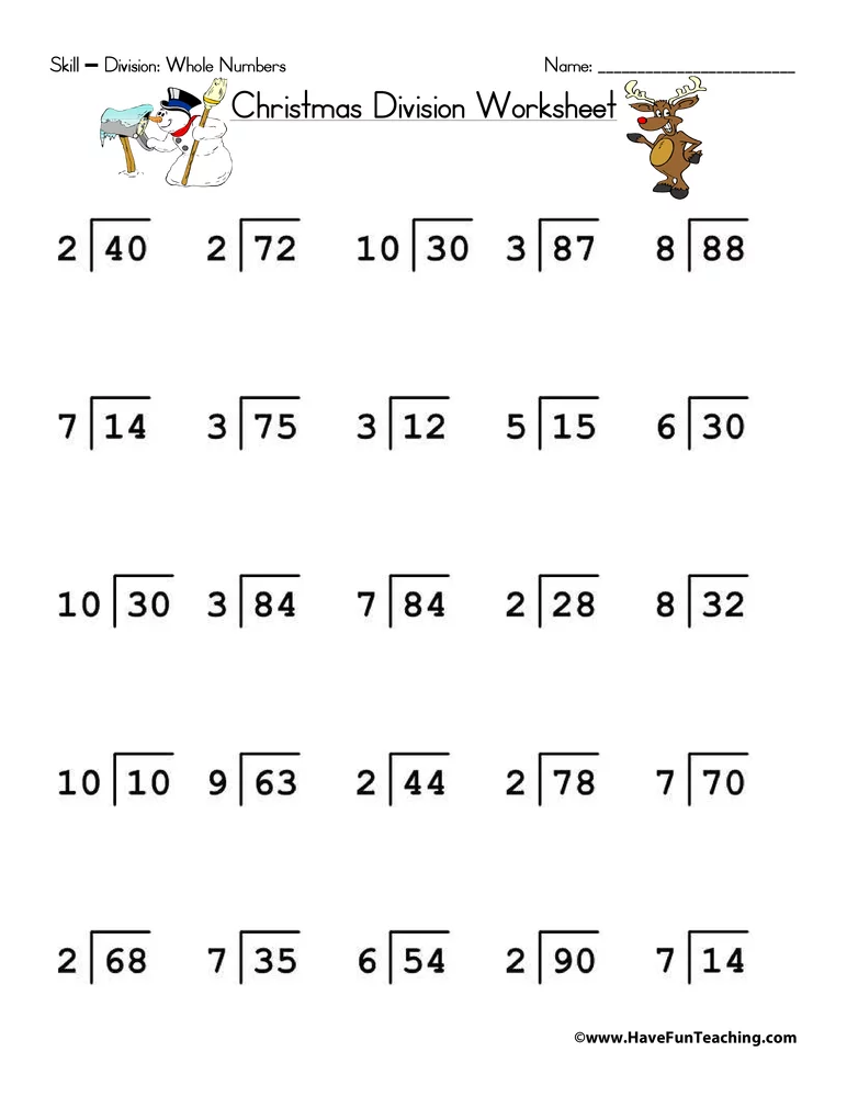 Beginning Division Worksheets Pdf