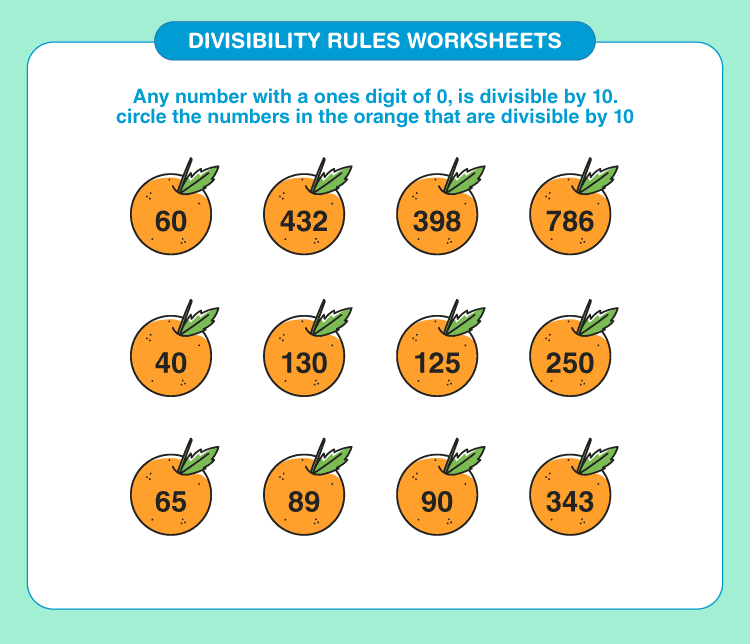 Divisibility Rule Worksheets