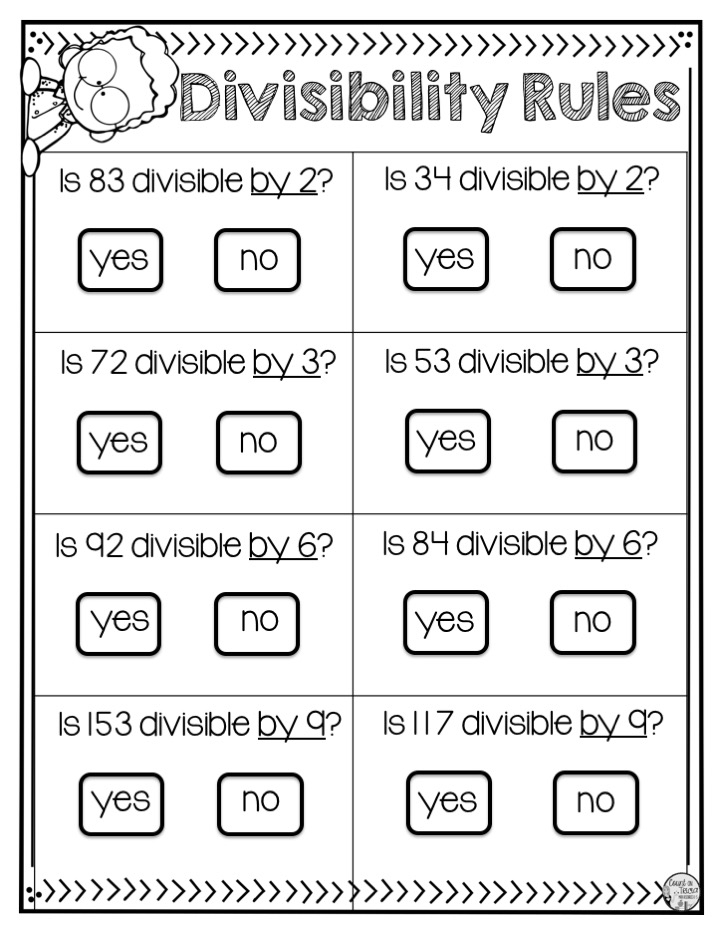 Divisibility Rules Worksheet With Answers