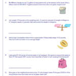 Division Of Decimals Word Problems Worksheets