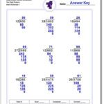 Division Worksheet With Answer Key