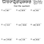 Free Printable Decimal Division Worksheets