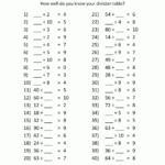 Free Printable Division Worksheets