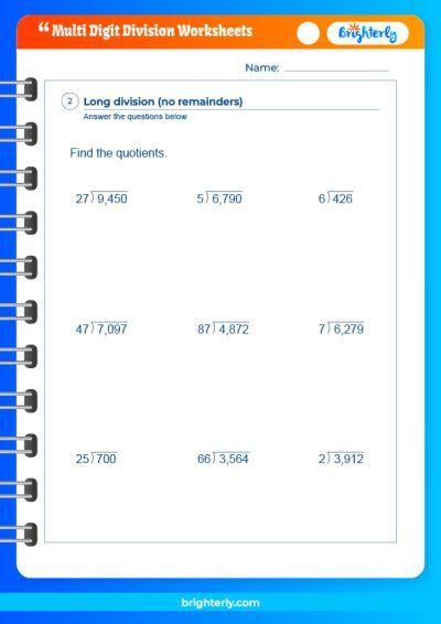 FREE Printable Multi Digit Division Worksheets PDFs Brighterly