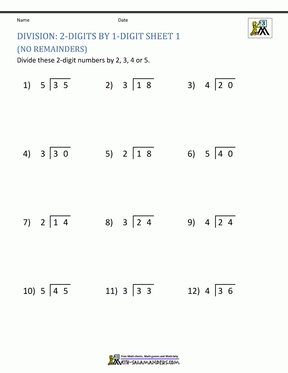 Long Division 3rd Grade