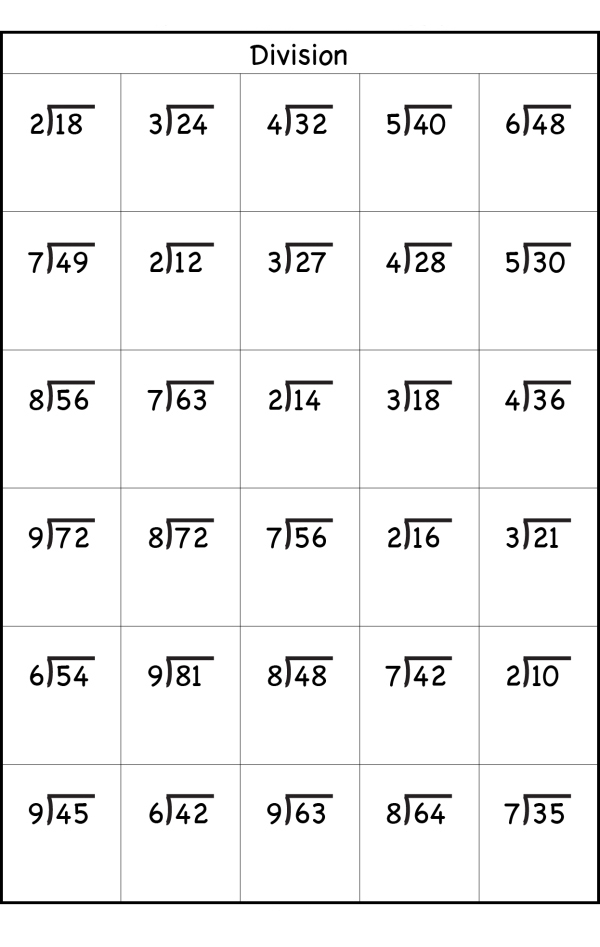 Long Division For 3rd Grade Worksheets