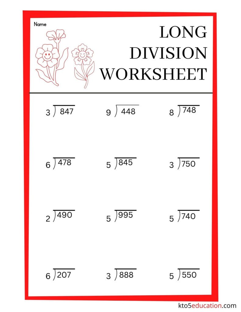 Long Division Worksheets Grade 5 FREE Download