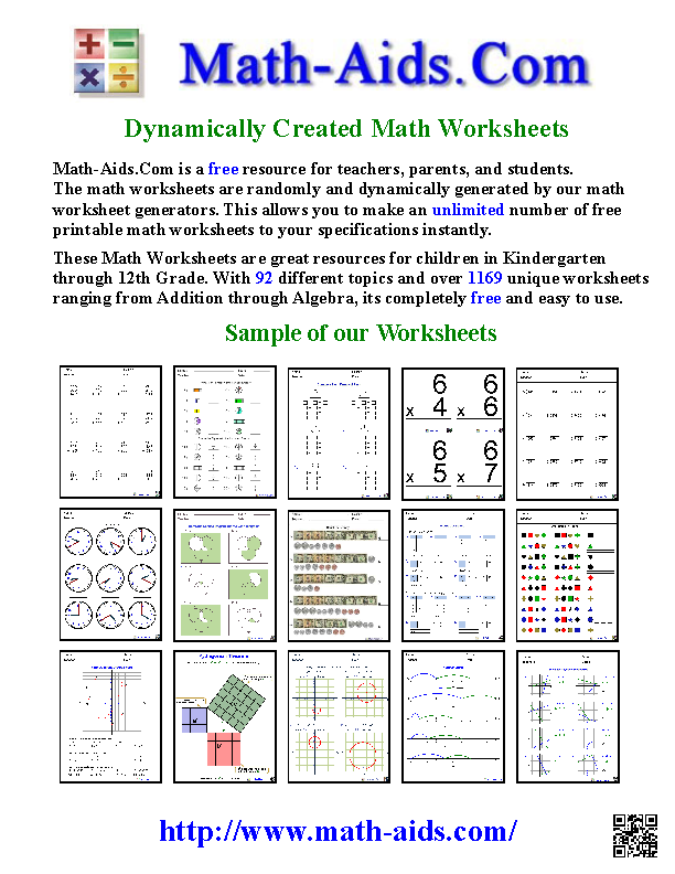 Math Aids Division Worksheet Answers