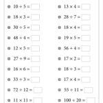 Multiplication And Division Worksheets With Answer Key