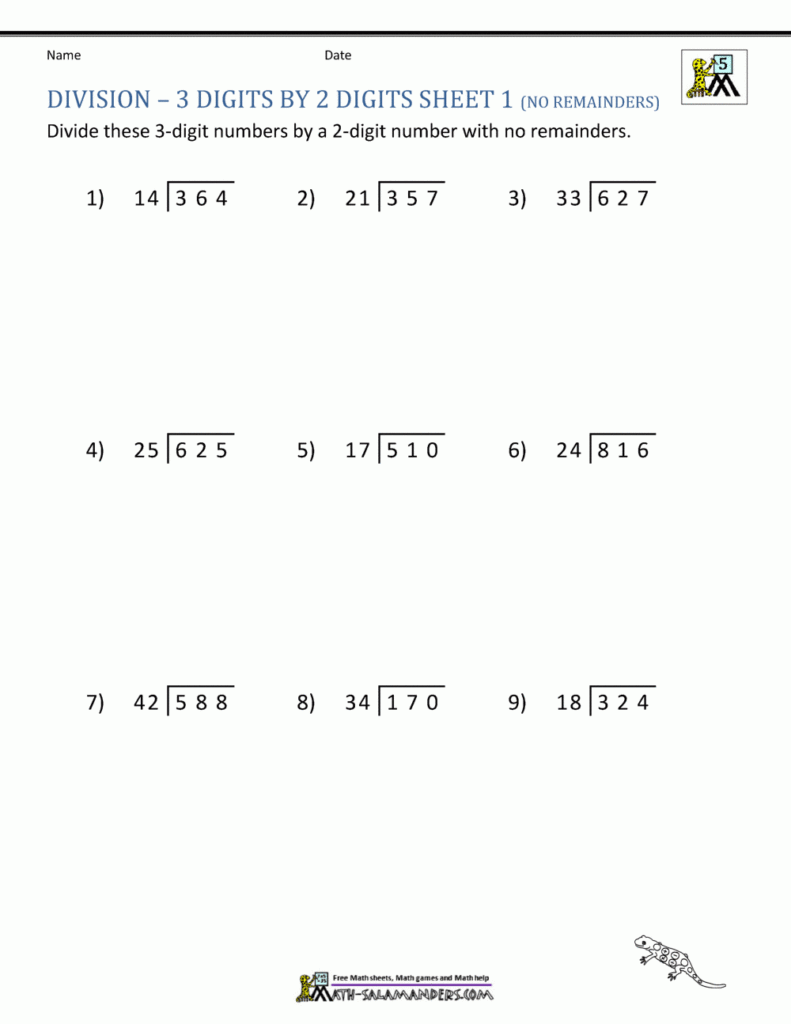 Printable 5th Grade Division Worksheets