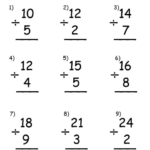 Printable Simple Division Worksheets