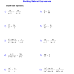 Rational Expressions Worksheets