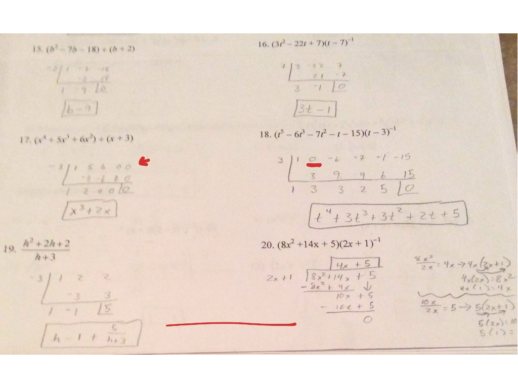 Synthetic Division Worksheet Kuta Kindergarten Craig