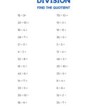 The Best Short Division Worksheets Facts 1 10 Academy Worksheets